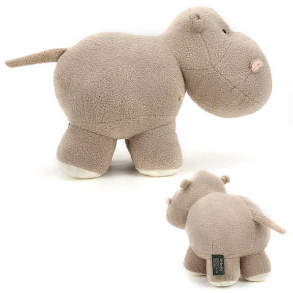 Suodoka Simulation Animal Hippo Shape Plush Toy for Children Gifts Decoration Beige 15.7 inches / 40 cm