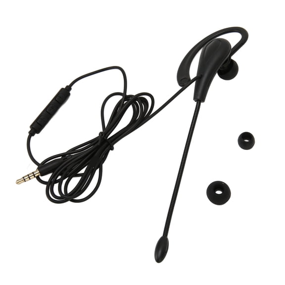 Suodoka Single Ear Headset with Microphone Wired Noise Cancelling Lightweight Monaural Earpiece For Call Center Office 3.5mm (5.91 inches / 15 cm)