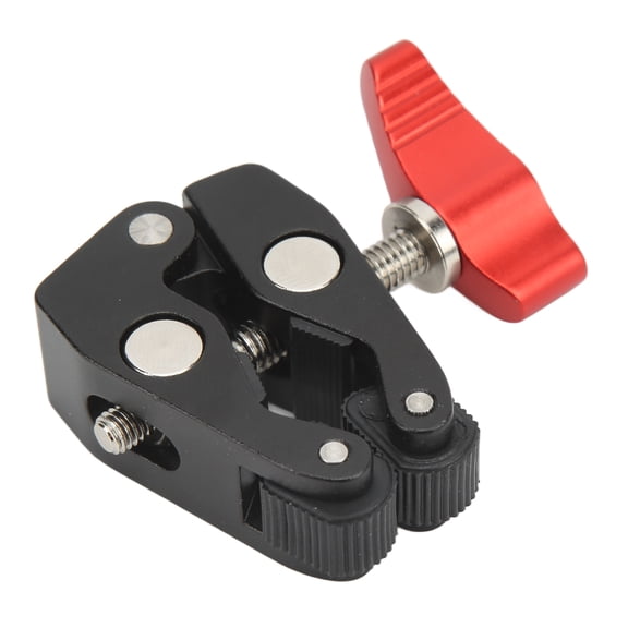 Suodoka Small Aluminum Alloy Super Clamp Crab Pliers Clip with 1/4 Inch 3/8 Inch Thread Camera Clamp Mount for Professional DSLR Rigs and Studio Video Shooting Light Stands (1.6 inches / 40mm Grip)