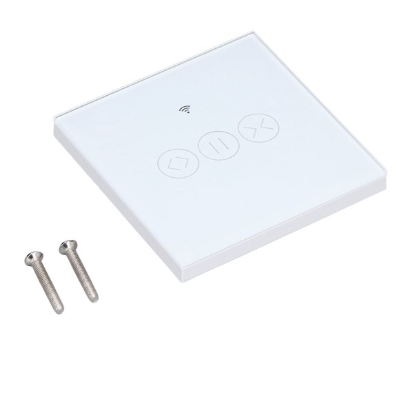 Suodoka Smart Curtain Switch WiFi Wireless Touch Remote Control Roller Blinds Shutter Panel For Home Automation 110-240V No Hub Required Easy Installation 3.4 inches / 8.6 cm White Color