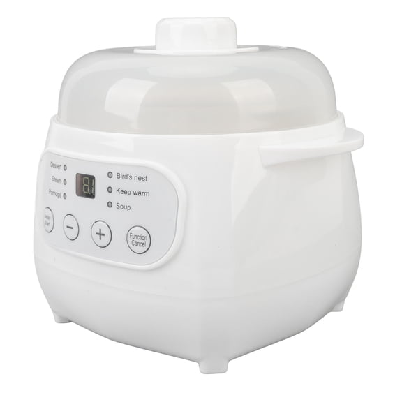 Suodoka Smart Electric Stew Cooker with Ceramic Pot, Steam Basket, Timer PreSettings & Full Automation Ideal for Soups, Porridge & Steaming