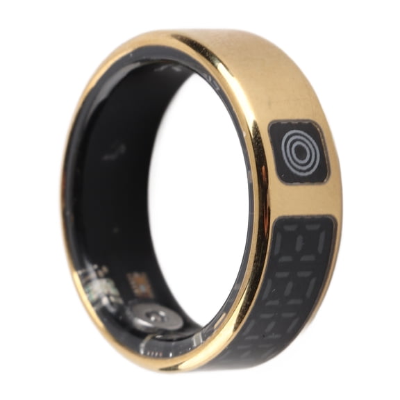 Suodoka Smart Fitness Tracker Ring Size 11 Touch Screen Video Page Turner IP68 Water Resistant Gold (0.81 inches / 20.6 mm). Advanced Sleep Health Monitor Multiple Sports Modes Unisex Wearable.