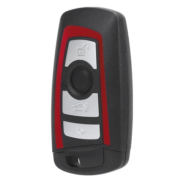 Suodoka Smart Remote Car Key Shell Case 4 Button Replacement for BMW 5 Series 7 Series 550i 535i 528i X3 Red Frame