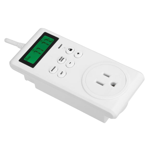 Suodoka Smart Temperature Controller LCD Display Programmable Digital Thermostat with Wireless Socket for Room Heating and Cooling 230V 16A 3680W Max (10 inches / 25.4 cm, 10 oz / 283.5 g) White