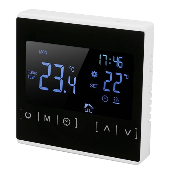 Suodoka Smart Thermostat Backlit Touch Screen Dual Control Temperature Controller for Floor Heating High Power AC 85V-240V White, Precise Digital Room Heat Sensor (3.35 inches / 8.5 cm)