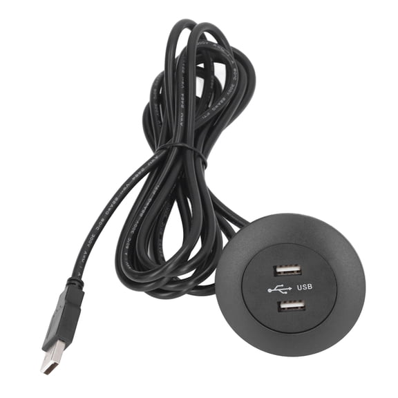Suodoka Sofa USB Charging Socket Flush Mount Dual Ports for Home Use, Black (1.8 in / 4.5 cm)