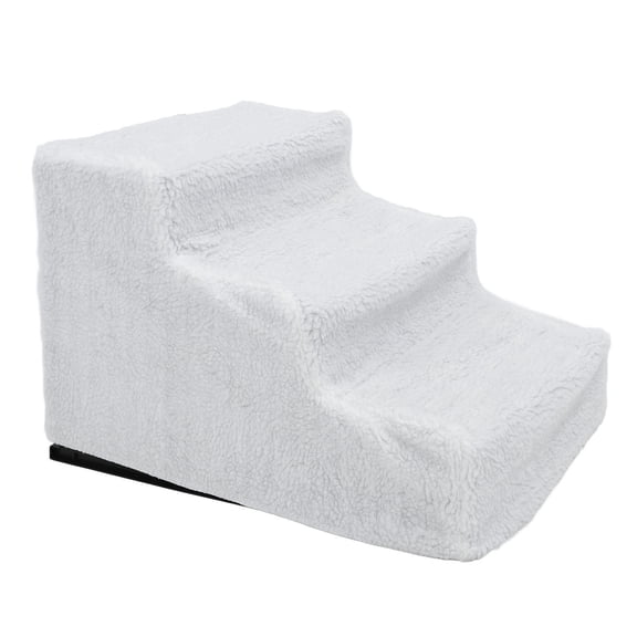 Suodoka Soft Fleece Pet Stairs Lightweight Plastic Dog Ramp, SlipProof, Easy Assembly, Machine Washable, Ideal for Small to Medium Dogs & Cats