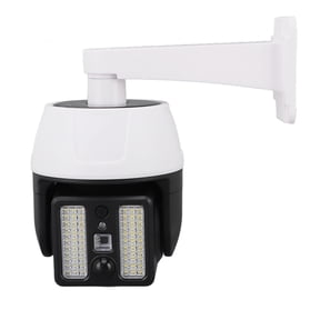 Suodoka Solar Powered Fake Security Camera with Flashing Red LED Light Simulated Surveillance Remote Control Outdoor Night Safety Warning