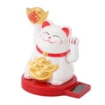 thumbnail image 1 of Suodoka Solar Powered Lucky Cat Rotating Base Fortune Cat Statue for Car Dashboard Checkstand Desktop Decoration White 3 inches / 7.7 cm[cite: 1], 1 of 4