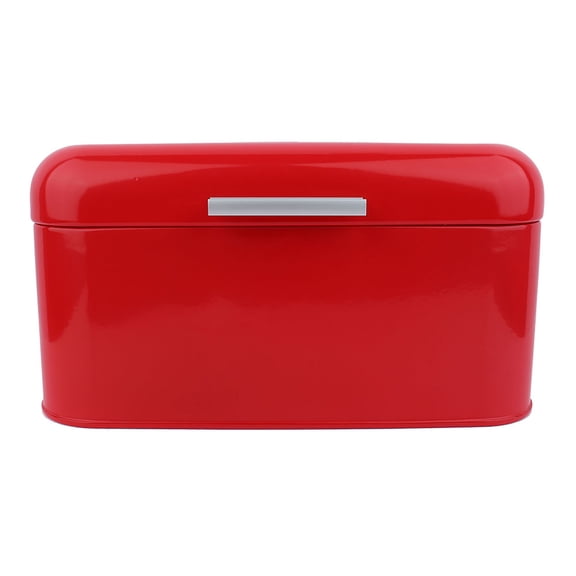 Suodoka Solid Color Retro Metal Bread Bin Box Large Capacity Kitchen Storage Container Red