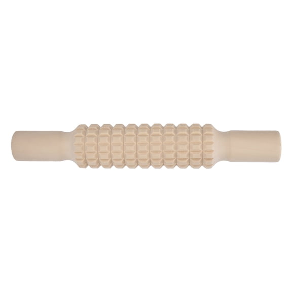 Suodoka Solid Wood Pottery Texture Roller Modeling Tool with Lattice Pattern, Professional Ceramic Clay Sculpting Art Kit Collection, Wooden Hand Roller, 8.66 inches (22 cm)