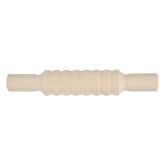Suodoka Solid Wood Pottery Texture Roller Modeling Tool with Stripe Pattern, Professional Ceramic Clay Sculpting Art Kit Collection, Wooden Hand Roller, 8.66 inches (22 cm)