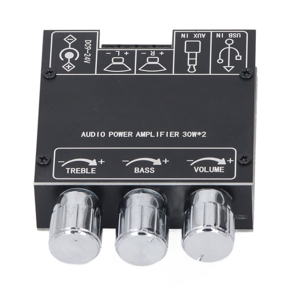 Suodoka Sound Power Amplifier Board 2x30W 2.0 Channel Bluetooth 5.1 AUX USB Input Module with Treble Bass Control for Home Theater Audio DIY, DC 9-24V