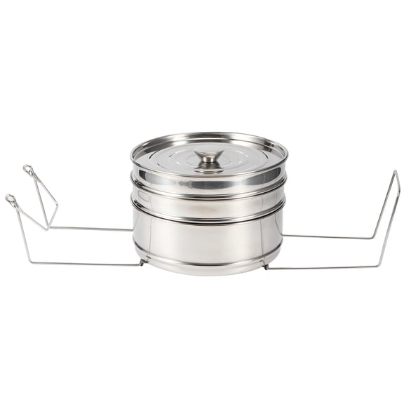 Suodoka Stackable 3 Tier Stainless Steel Steamer Cooker Pot Set Multi-Functional Steam Basket Pressure Pot Accessories 18.5 inches / 47 cm