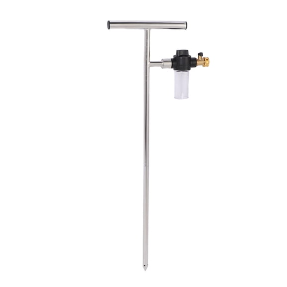 Suodoka Stainless Steel DeepRoot Tree Watering Tool with THandle, Fertilizer Bottle, Valve & 4Hole Design