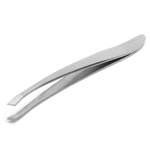 Suodoka Stainless Steel Eyebrow Hair Tweezers, Precision Facial Hair Removal Clips Makeup Beauty Tool with Slanted Tip, Includes Transparent Protective Ring, Professional Grade For Flawless Brows