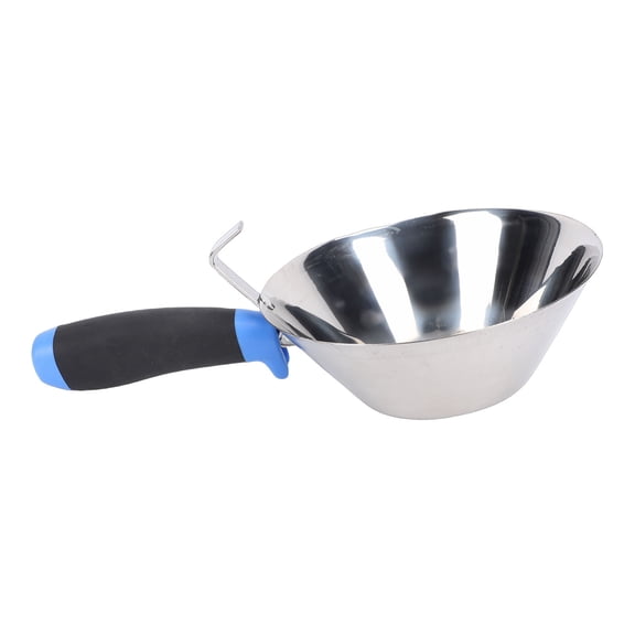 Suodoka Stainless Steel Mud Scoop with TPR Handle, Non Slip Plastering Trowel for Cement Mortar Material Handling, 13.78 in / 35 cm