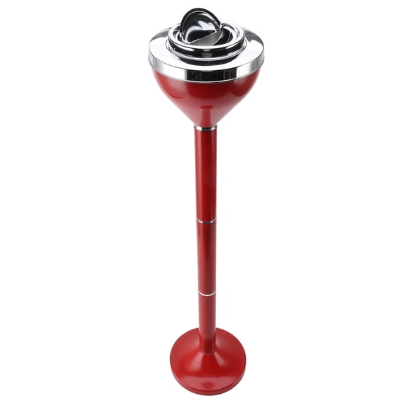 Suodoka Standing Ashtray Iron Creative Self Cleaning Detachable Floor Ash Tray with Lid Red