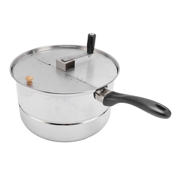 Suodoka Stovetop Popcorn Maker Stainless Steel HandCrank Popper for Gas & Electric, Compact, EasyClean, Ideal for Movie Nights