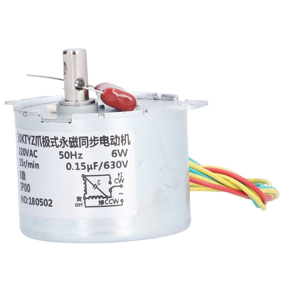 Suodoka Synchronous Motor 15RPM Geared Micro Speed Reduction Transmission Parts with Capacitor AC220V