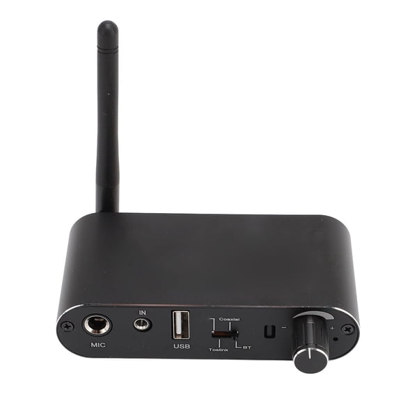 Suodoka T02 Digital to Analog Audio Decoder Bluetooth Receiver Optical Coaxial AUX USB MIC Input Premium Sound Converter Adapter with Remote Control Dual Units 6.30x5.12x1.57 inches
