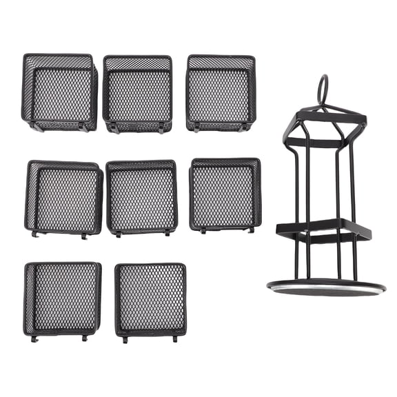 Suodoka Tea Bag Organizer 2 Tier Rotating Rack with 8 Removable Baskets Metal Storage for Kitchen Black