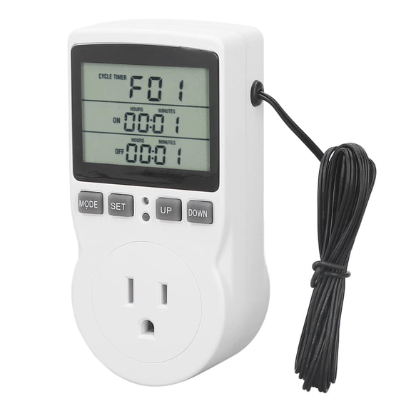 Suodoka Temperature Control Socket LCD Display Electronic Thermostat Controller US Plug 110-240V (5.51 inches / 14.0 cm)