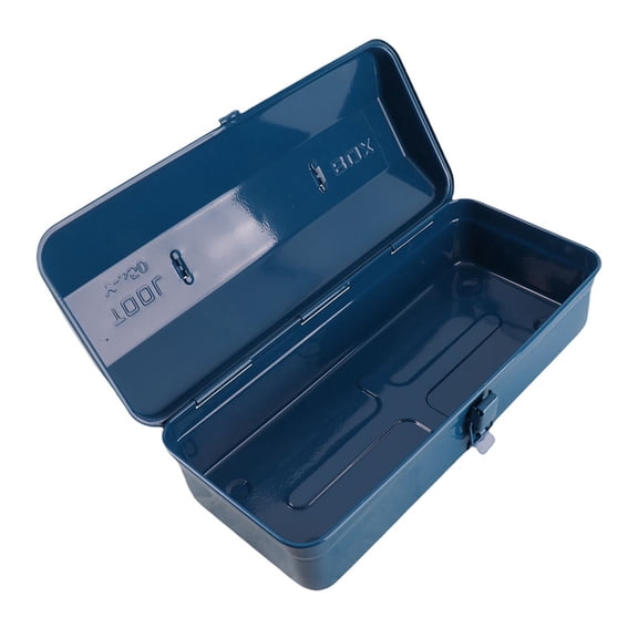 Suodoka Thickened Multifunction Iron Portable Toolbox Repair Tool Storage Box Container Holder with Metal Self-Locking Buckle, Blue, 14.6 in / 37 cm