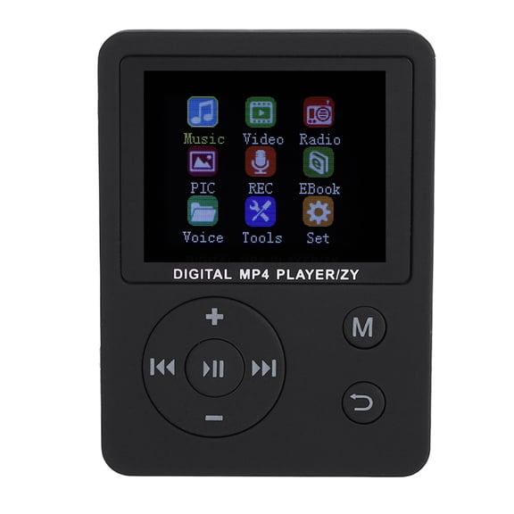 Suodoka Thin Lightweight Portable Color Screen HiFi Player MP3 MP4 Music Player USB Round Button Black[cite: 1]
