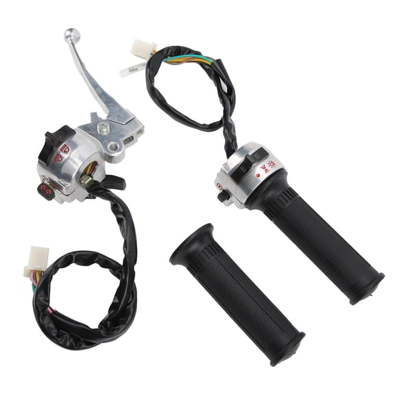 Suodoka Throttle Grip Assembly Brake Lever Handlebar Grip Kit Heavy Duty Aluminum Alloy Rubber Control Switch with Wiring Harness for Monkey Z50 50CC Z50J Bike G50F Pit Dirt Bike Replacement Parts