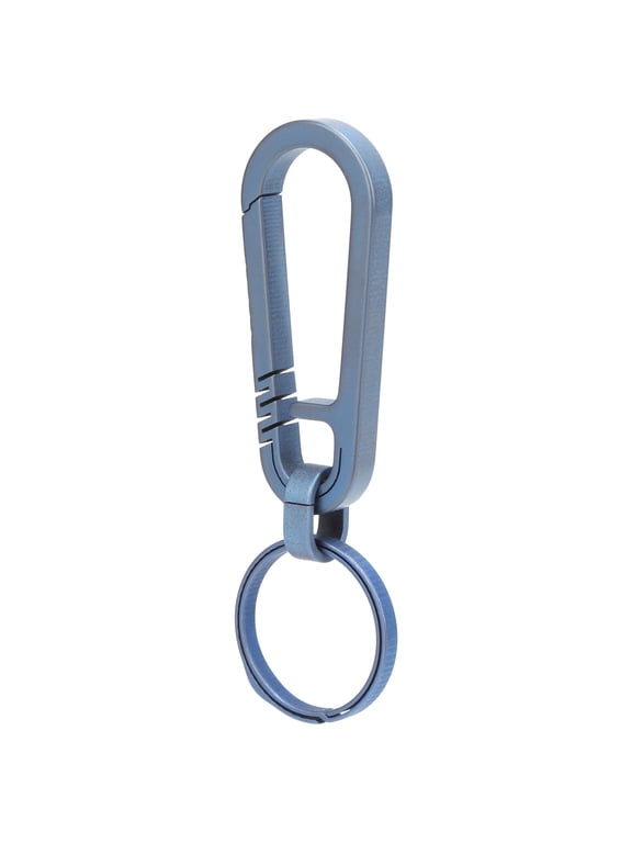 Titanium Alloy Keychain Quick Release Ring Buckle Hanging Carabiner EDC Gear Blue (3.4 inches / 8.6 cm)