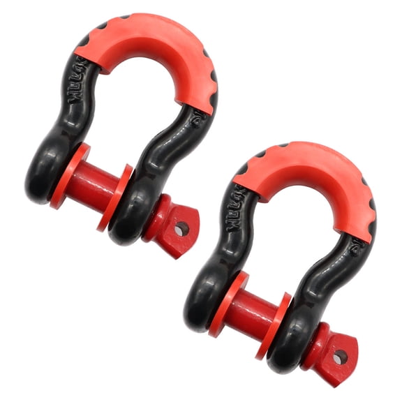Suodoka Tow Shackle Robber D Ring Bow Shackle Isolator 2 Pack Towing Accessory for Pick-up[cite: 1], Off-road Vehicle Recovery 4.75T Rated 19T Breaking Force 6.30 inches / 16.0 cm