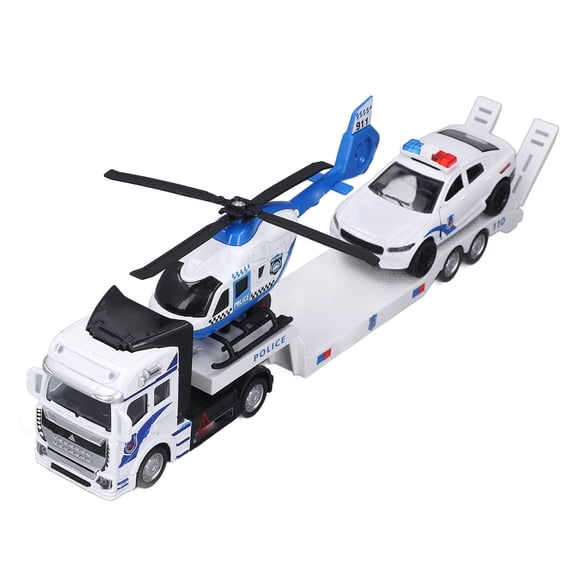 Suodoka Transport Flatbed Truck with Airplane Transport Trailer Car Carrier Vehicle Model for Indoor Outdoor (14.56 inches / 37.0 cm)