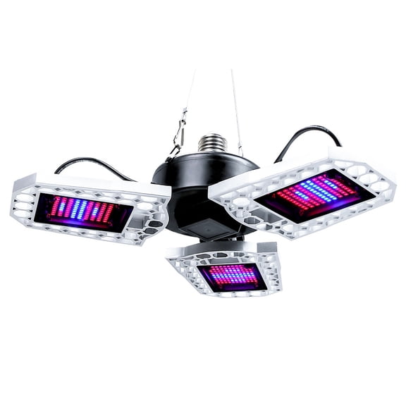 Suodoka Tri-Fold Folding LED Grow Light, Red Blue Spectrum Waterproof Plant Growing Lamp for Greenhouse Nursery, E27 Base (22x19x14 in / 55.8x48.2x35.5 cm)