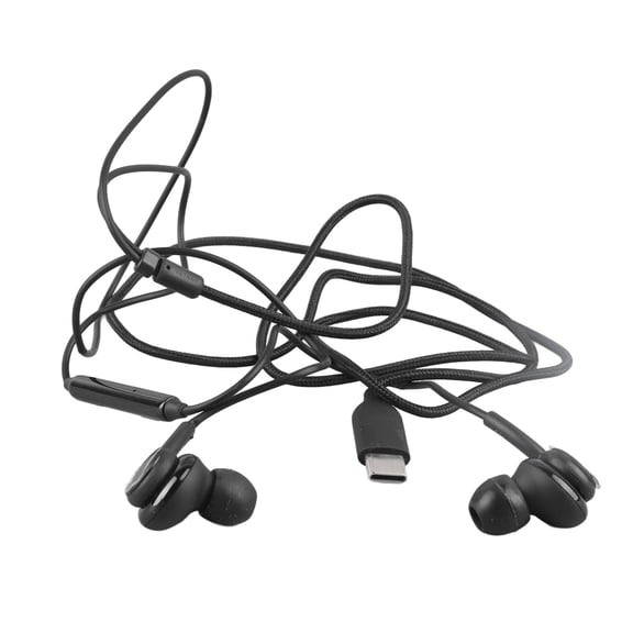 Suodoka Type C Earphones Multifunction Universal HiFi Lossless Sound Wired Earbuds with Built-in Mic and Volume Control for Samsung Note 10 S20 A8S, Black, Includes Extra Earplugs