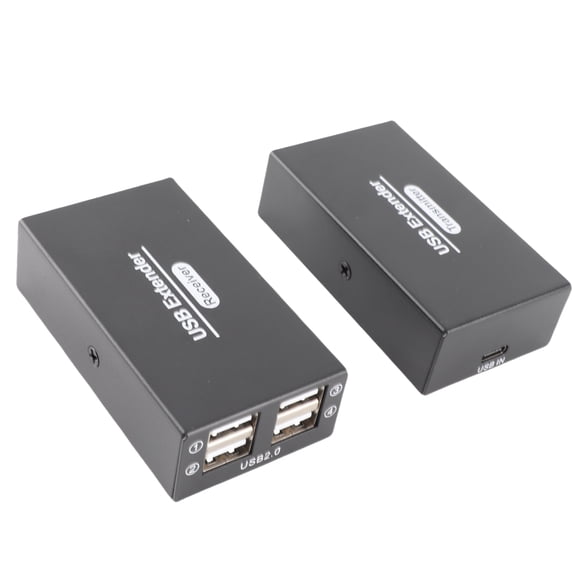 Suodoka USB Extender 262ft 80m Over Single Ethernet Cat5e 6 7 RJ45 LAN Extender Hub with 4 USB 2.0 Ports High Speed Data Transfer for OS X Windows Android Plug and Play PC Accessories EU Plug