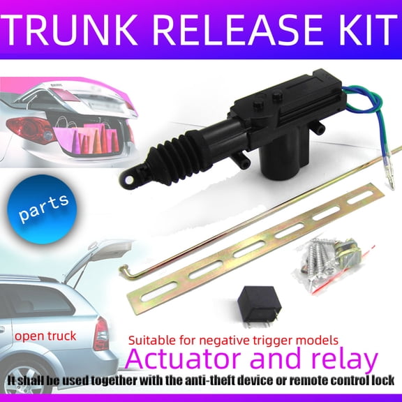 Suodoka Universal Heavy Duty High Power Car Door Lock Actuator Motor 2-Wire 12.0V Central Locking System Motor Replacement Kit with Hardware, Black (11.8 in / 300 mm)