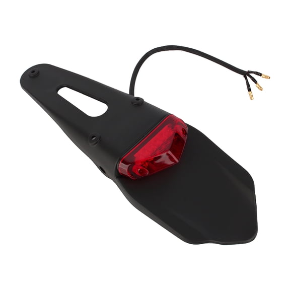 Suodoka Universal Motorcycle Brake Stop Rear Tail Light, LED Fender Triangle Lamp for ATV Dirt Bike, Black Shell with Red Light (13 inches / 33.0 cm)