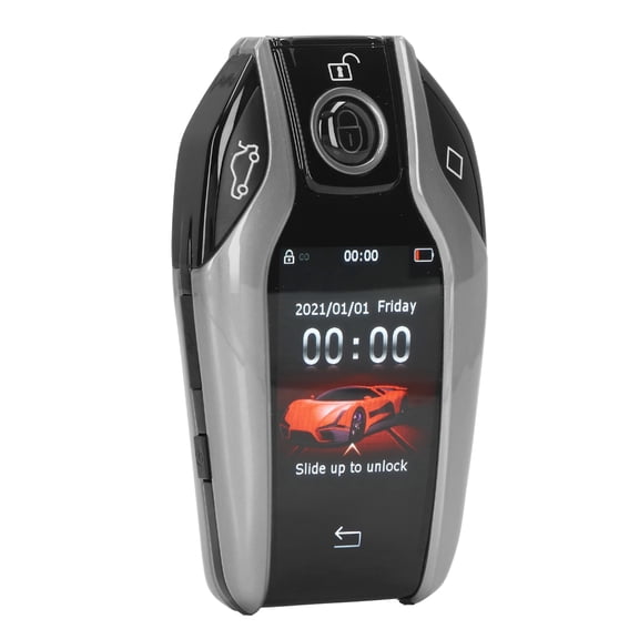 Suodoka Universal TK800+ LCD Touch Screen Smart Key Remote Keyless Entry for All Start Stop Engine Button Models Silver Modification Accessory Built In Battery
