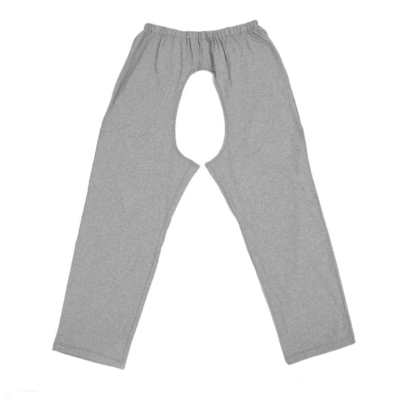 Suodoka Urinary Incontinence Care Pants Front Rear Crotch Opening Elderly Nursing Pants for Patients Grey XXL (70.9-72.8 inches / 180-185 cm)