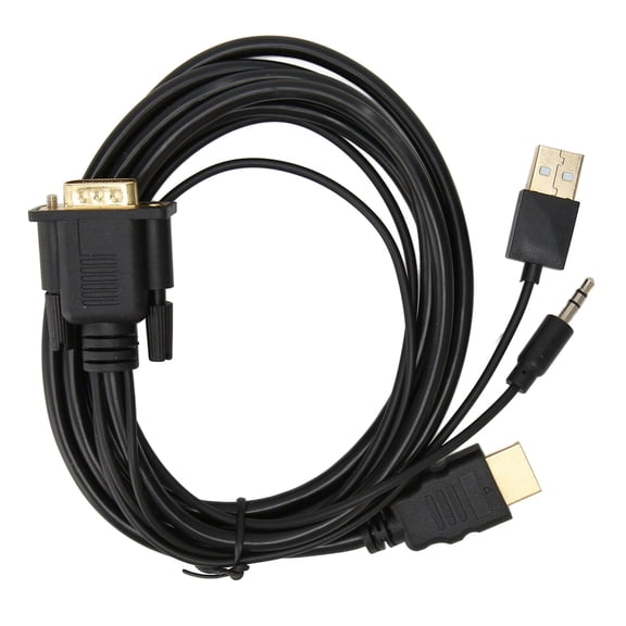 Suodoka VGA to HD Multimedia Interface Adapter 1080P Video Converter Cable with Sound and Power Supply for Laptop PC Monitor 5.9ft / 1.8m[cite: 1]