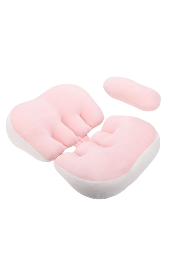 W Shaped Pillow for Pregnancy Women Cotton Adjustable Travel Belly Support Maternity Wedge Pillow for Side Sleepers, Ergonomic Back Support Cushion with Auxiliary Pillow, Pink, 18.1x12.6 in