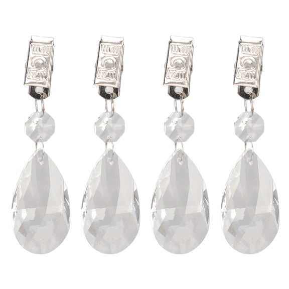 Suodoka Water Drop Tablecloth Weights with Metal Clip Kit Crystal Glass Teardrop Prisms Pendant Tablecloth Weights for Decoration Outdoor Picnic (4 Pack) [cite: 12]