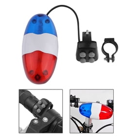 Suodoka Waterproof Bicycle Horn Bell with 6 LED Light and 4 Electronic Siren Tunes 120dB Loud Bike Cycling Alarm Sound for Kids Adults