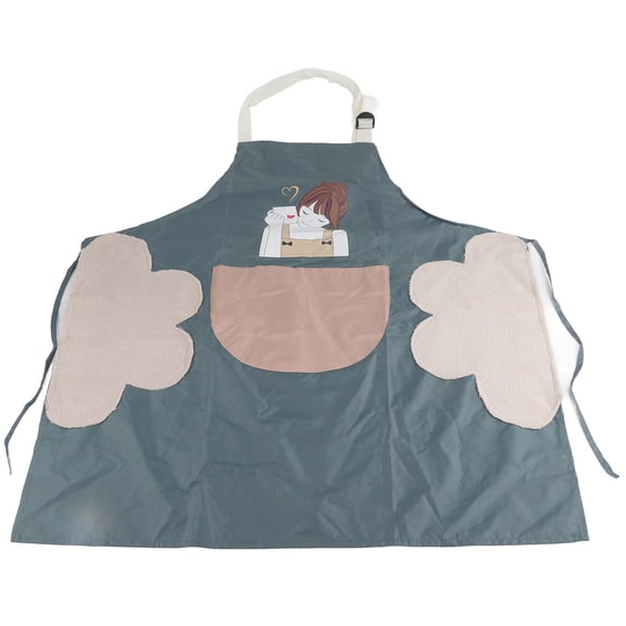 Suodoka Waterproof Makeup & Baking Apron with Pocket Gray, 28.5" x 26.4" Ideal for Salons, Kitchens & Outdoor BBQs