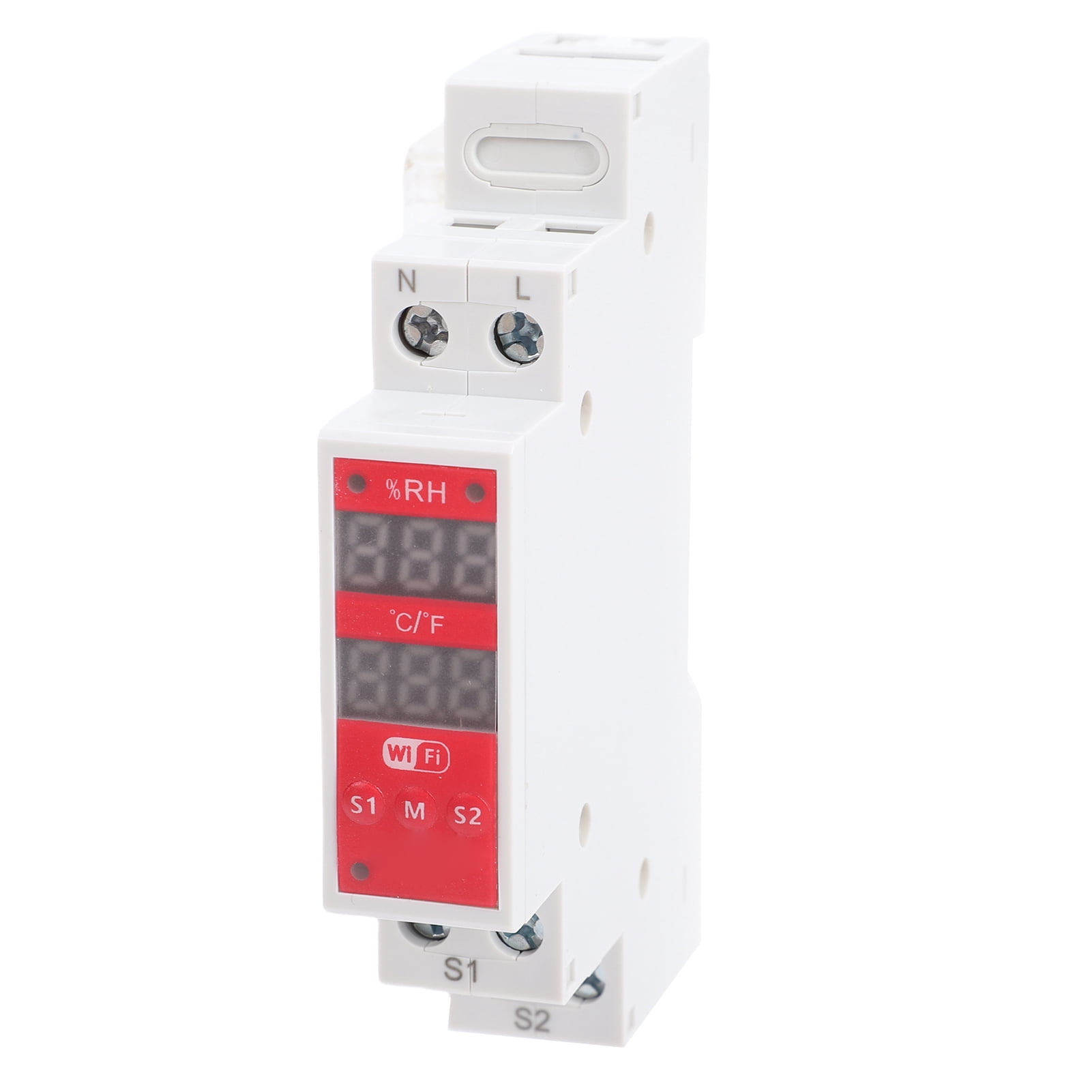 Suodoka WiFi Smart Temperature Humidity Switch 16A DIN Rail Mount Sensor -10-100C / 14-212F for Incubator Breeding Farm