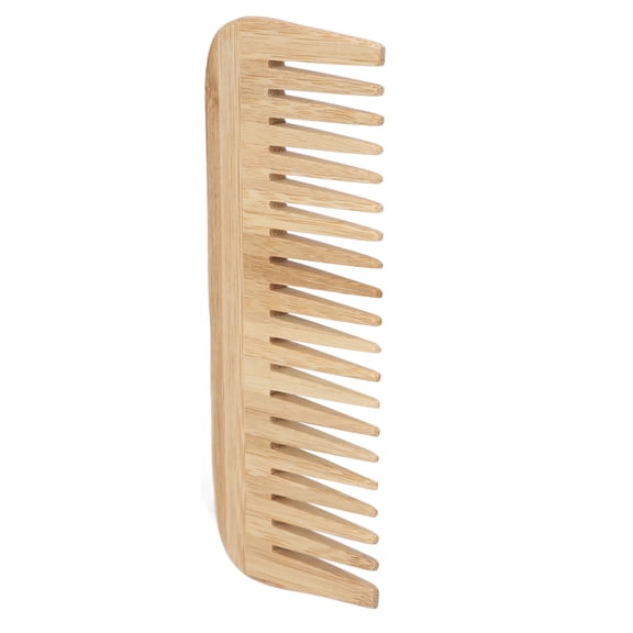 Suodoka Wide Tooth Bamboo Hair Comb Flexible Portable Eco Friendly Wet Detangling Tool for Home Travel, Brown