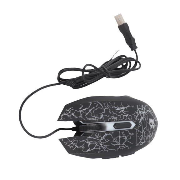 Suodoka Wired Gaming Mouse 6 Buttons Ergonomic LED USB Computer Gamer Mice for Laptop Desktop PC, Colorful Breathing Lights, Adjustable 800-2000 DPI, Optical Tracking Mouse, Black, 4.9 ft / 1.5 m