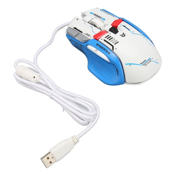 Suodoka Wired Mechanical Mouse Macro Programming RGB Backlit Gaming Mouse with 12800 DPI High Precision Optical Tracking and 6 Level DPI Adjustable for PC Computer Laptop Windows Mac White