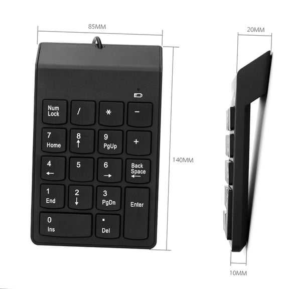 Suodoka Wired USB Numeric Keypad 18 Keys Mini Digital Keyboard for Laptop PC